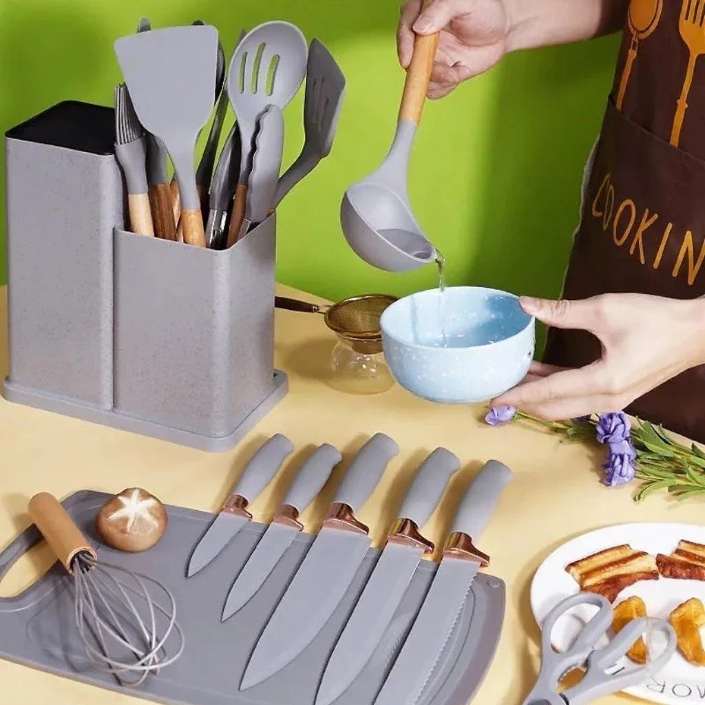Kit 19 Ustensiles Cuisine – Silicone Premium