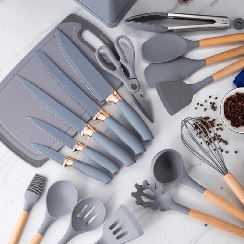 Kit 19 Ustensiles Cuisine – Silicone Premium