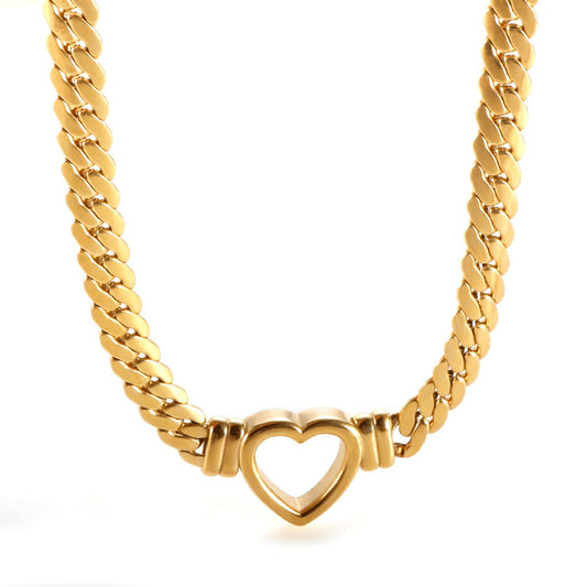 Collier Cœur Plaqué Or 18K