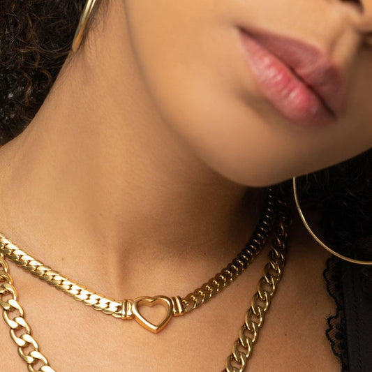 Collier Cœur Plaqué Or 18K