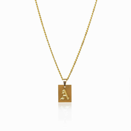 Collier Lettre Initiale Plaqué Or 18K